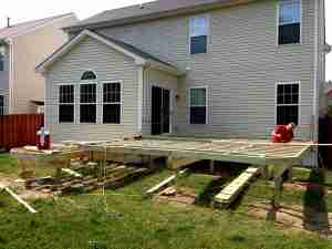 Deck Raising in progress in Berea, Ohio