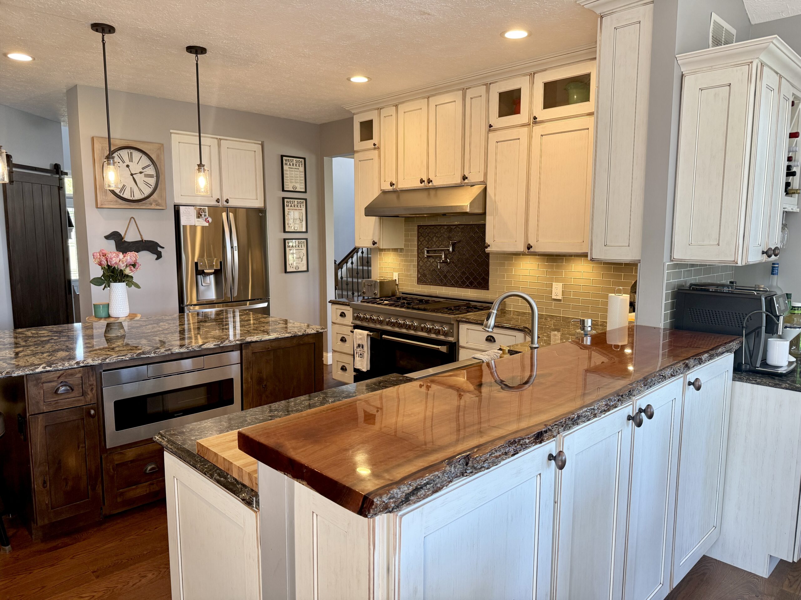 open concept kitchen remodel in Olmsted Falls with quartz countertops