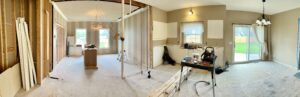 open concept kitchen remodel in progress in Olmsted Falls
