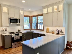 open concept kitchen whole house in Olmsted Falls with quartz countertops