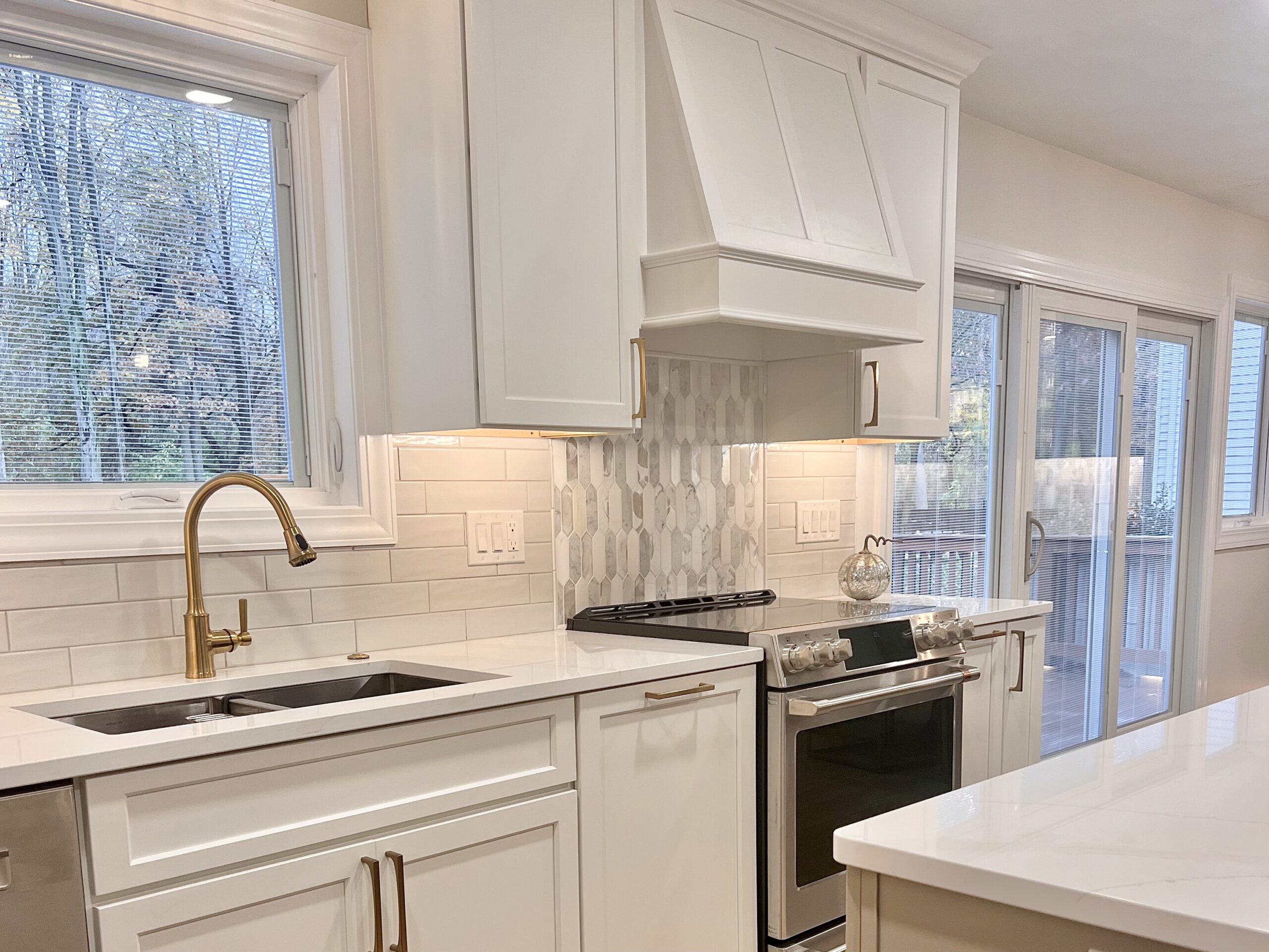 open concept kitchen remodel in Westlake with quartz countertops