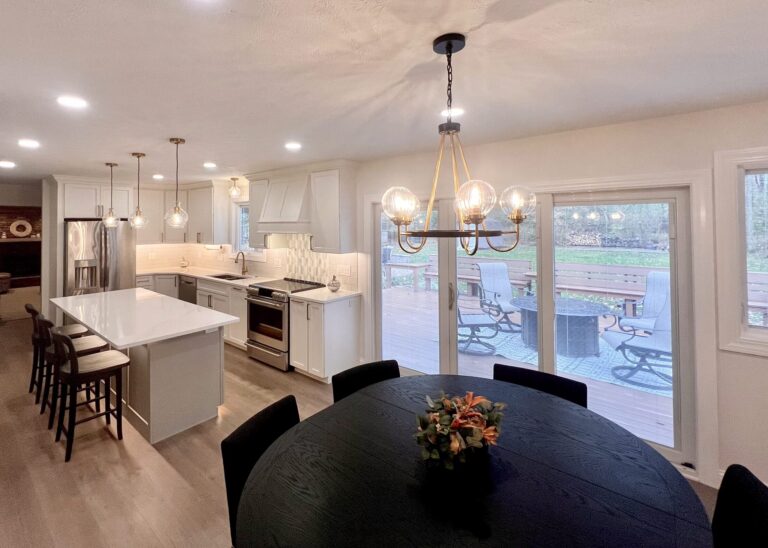 open concept kitchen remodel in Westlake with quartz countertops