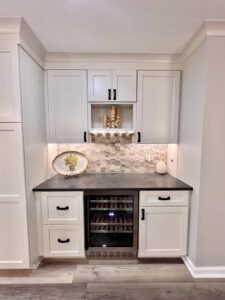 dry bar kitchen remodel in Westlake with quartz countertops
